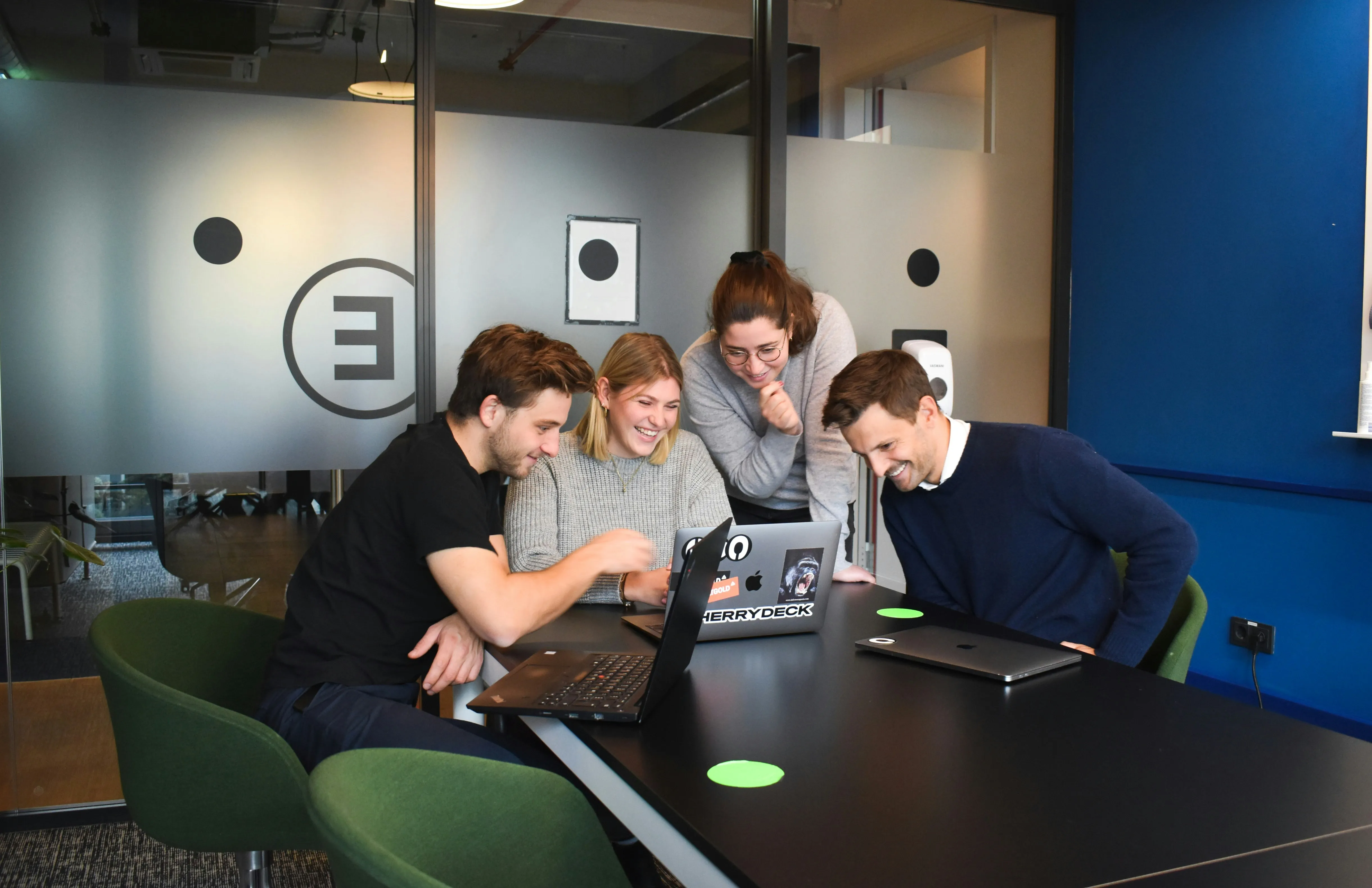 Team collaborating on software development